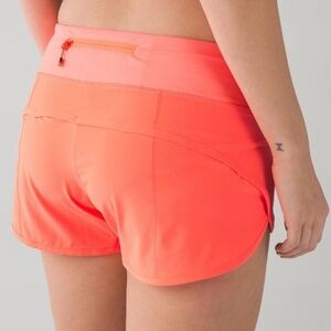 Rare Lululemon Run Speed Shorts 2.5” 4-Way Stretch Very Light Flare Coral Size 4